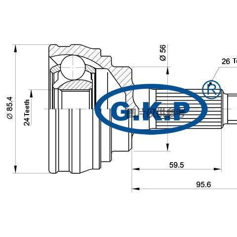 TO-09 CV Joint Nadia 4WD SXN15 25*56*26